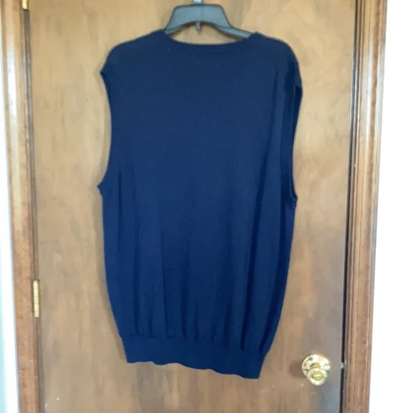 Relisted Chaps sweater vest  navy blue cotton lighter weight size L - Picture 11 of 12